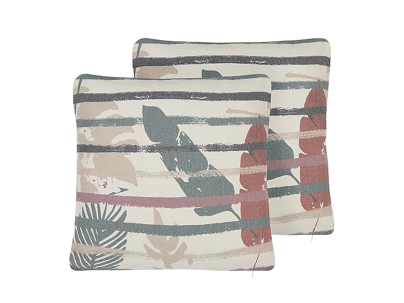 Set van 2 decoratieve kussens BIDENS 45 x 45 cm Multicolor Gestreept
