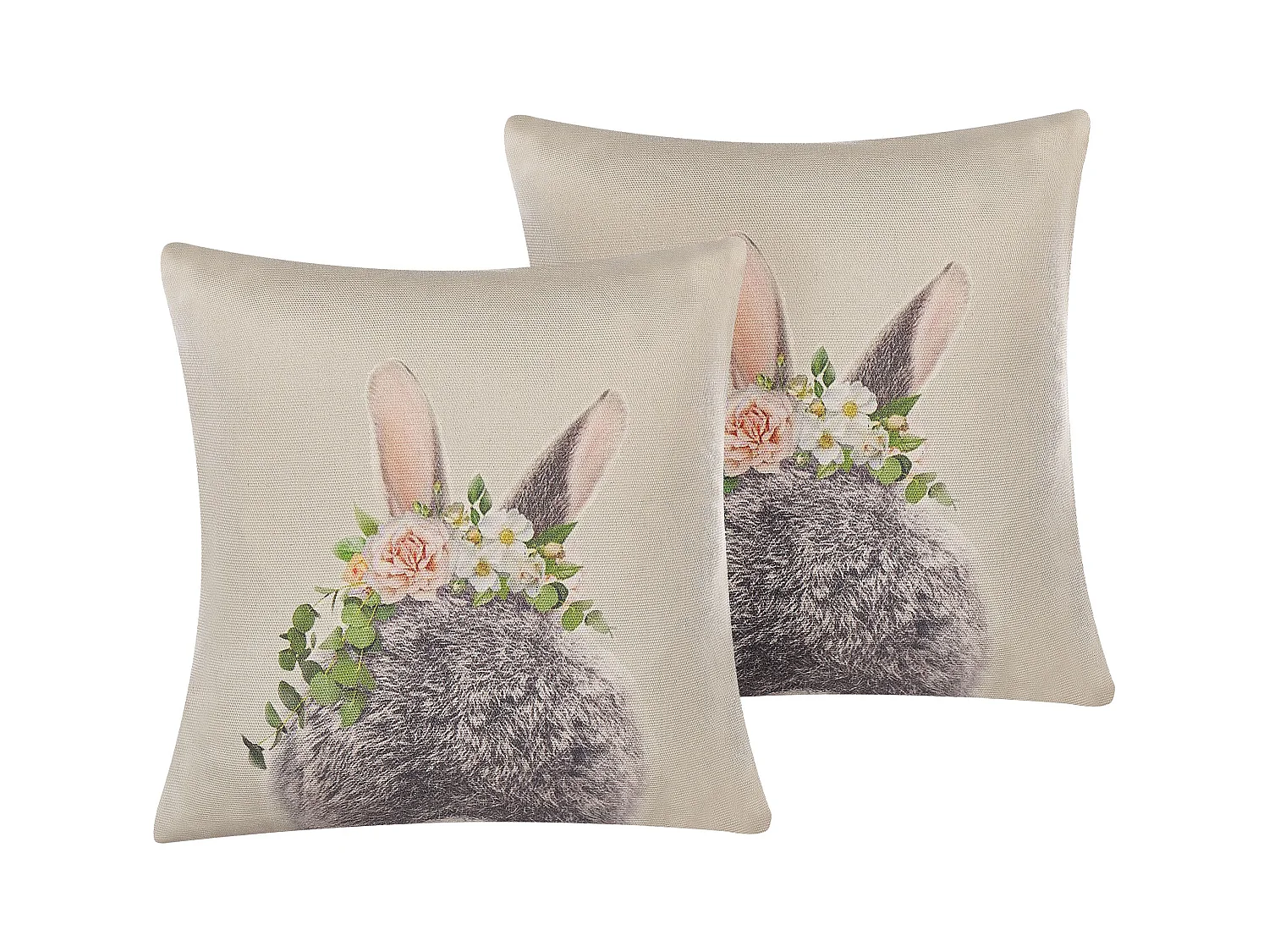 Lot de 2 coussins décoratifs FATSIA Coton 45 x 45 cm Taupe