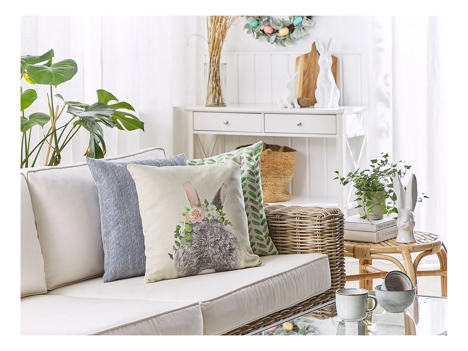 Lot de 2 coussins décoratifs FATSIA Coton 45 x 45 cm Taupe