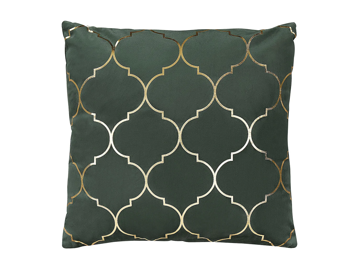 Lot de 2 coussins décoratifs ALYSSUM Velours 45 x 45 cm Vert foncé Motif de treillis