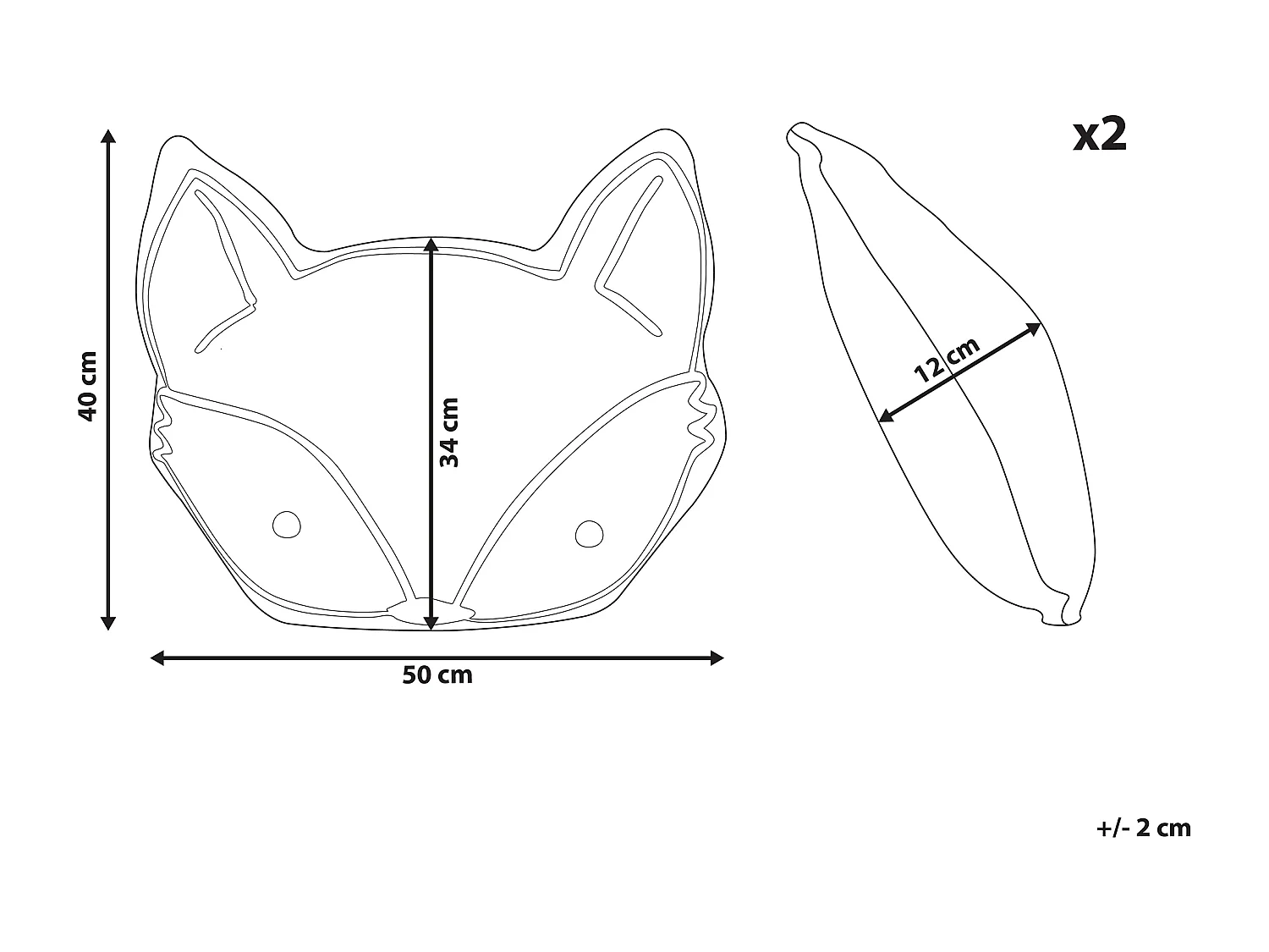 Sierkussen voor kinderen set van 2 oranje 50 x 40 cm VADODARA