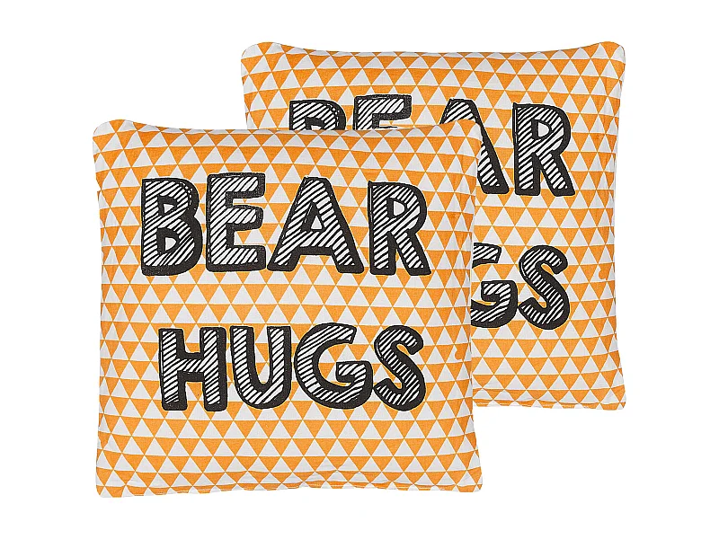 Lot de 2 coussins décoratifs RADZKOT Coton 40 x 40 cm Orange