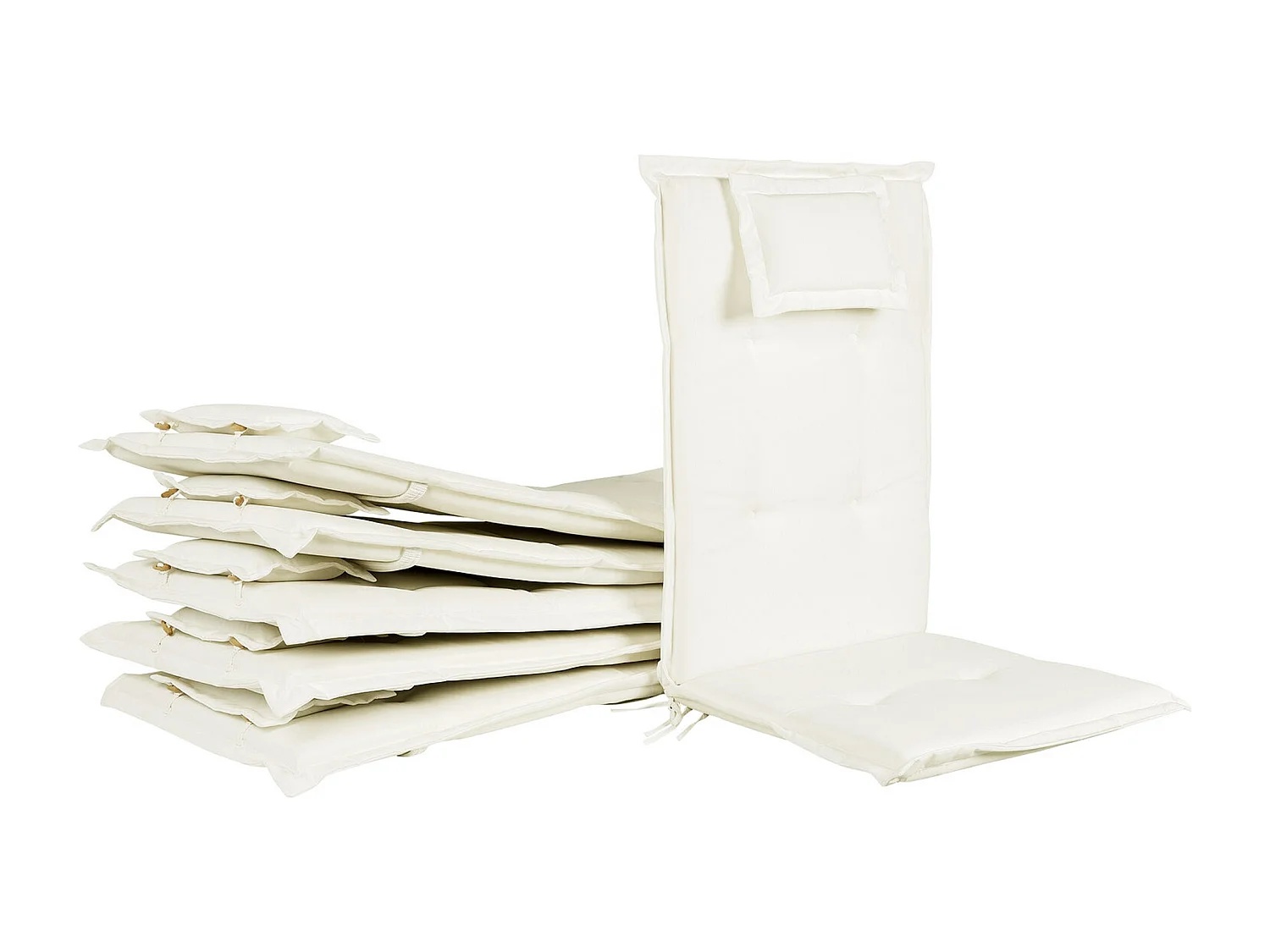 Lot de 6 coussins de jardin JAVA/AMANTEA 50 x 70 cm Blanc cassé