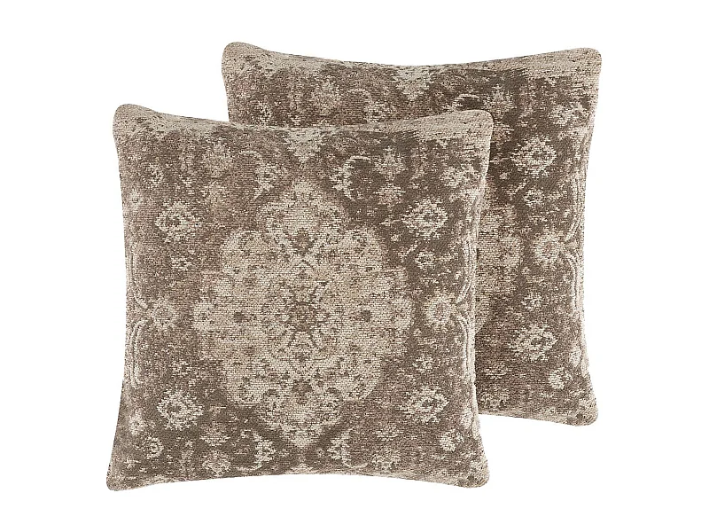 Set van 2 decoratieve kussens MIMISAL Katoen 45 x 45 cm Bruin Oosters patroon