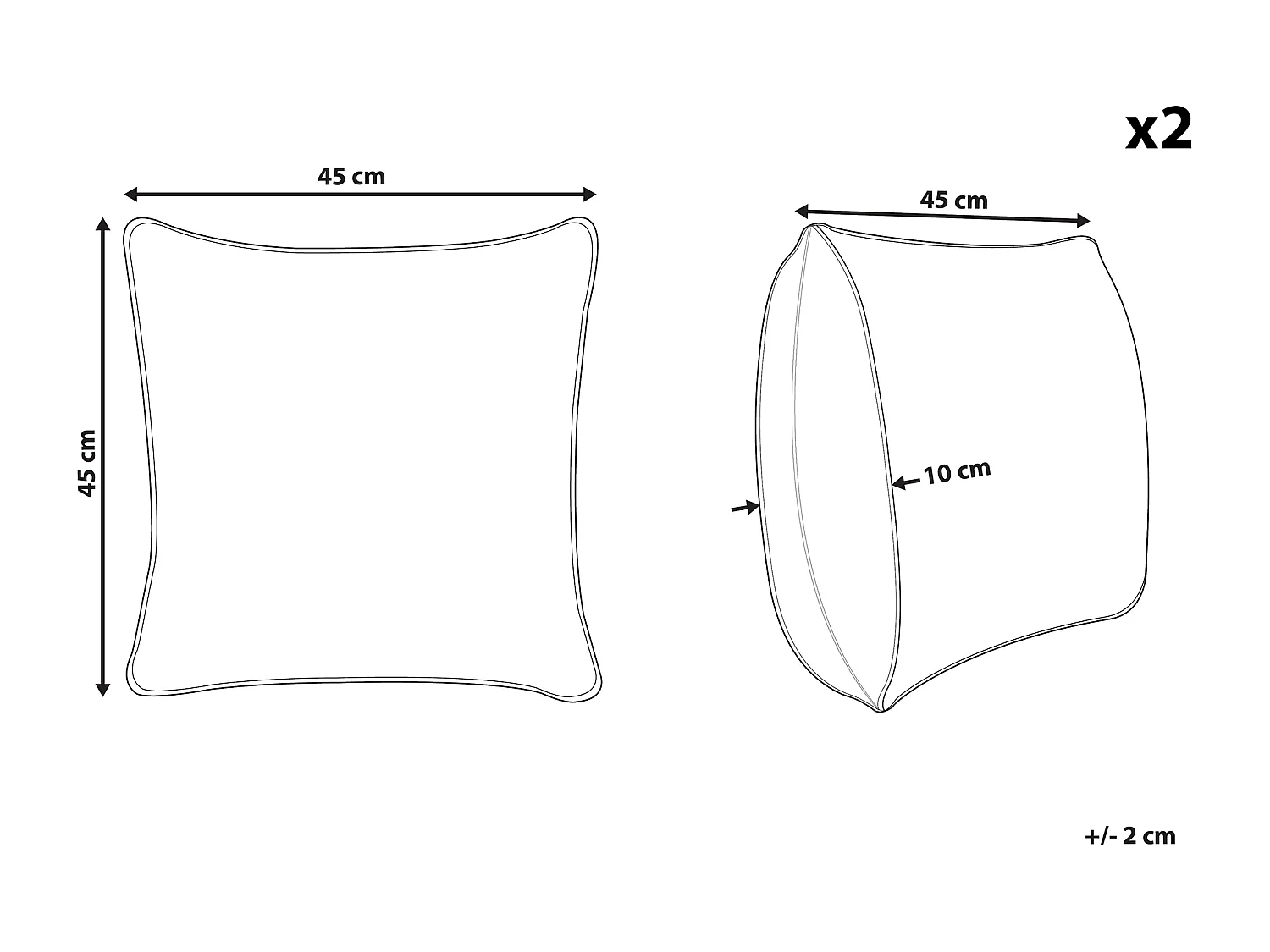 Dekokissen 2er Set braun 45 x 45 cm Stoff orientalisches Stil Mimisal