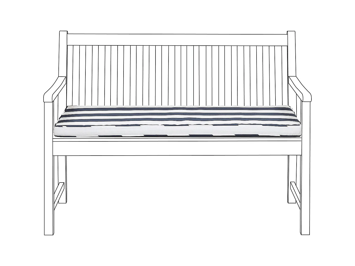 Coussin de banquette VIVARA 112 x 54 cm Bleu marine
