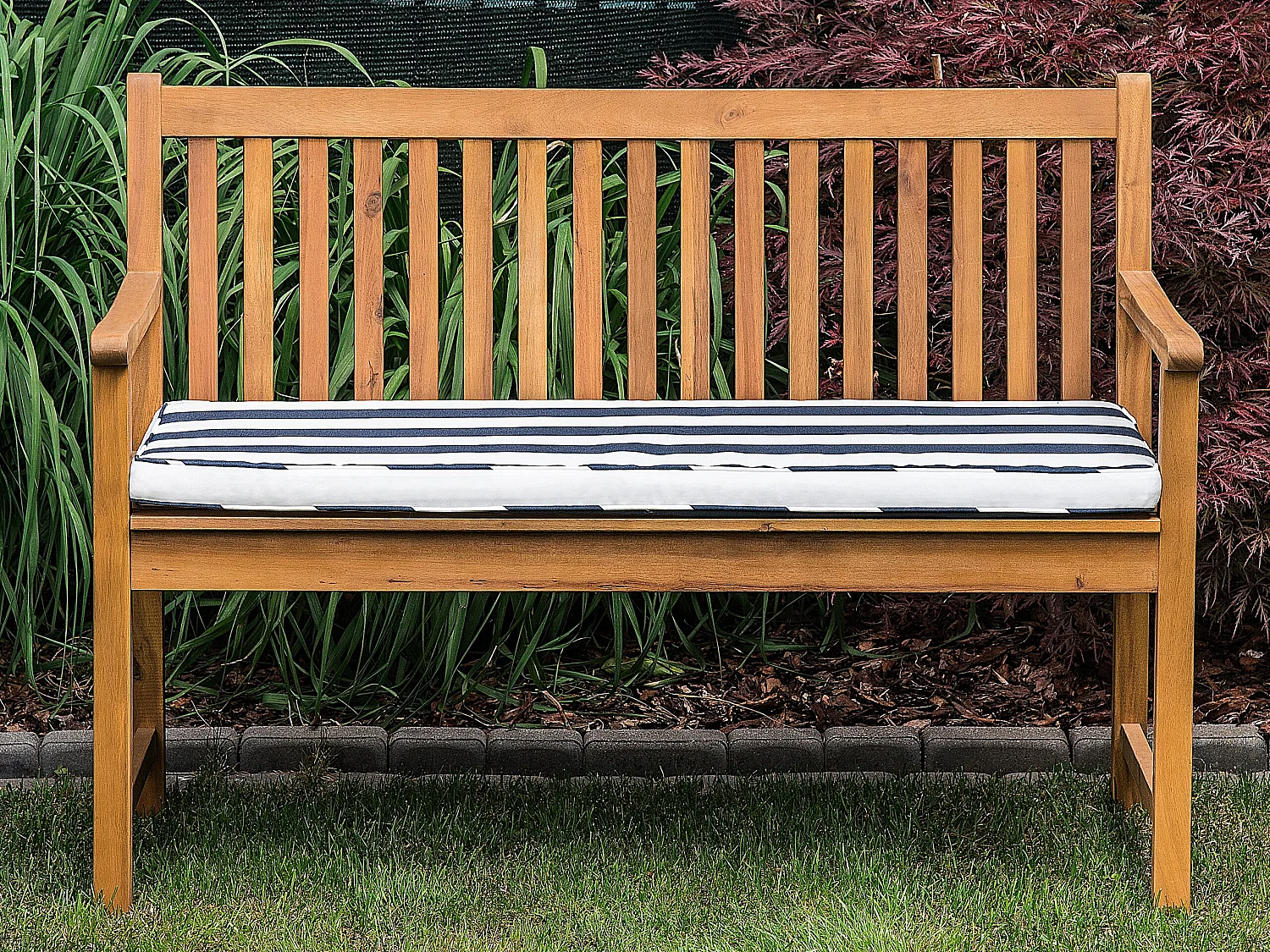 Almofada para banco de assento VIVARA 112 x 54 cm Azul marinho