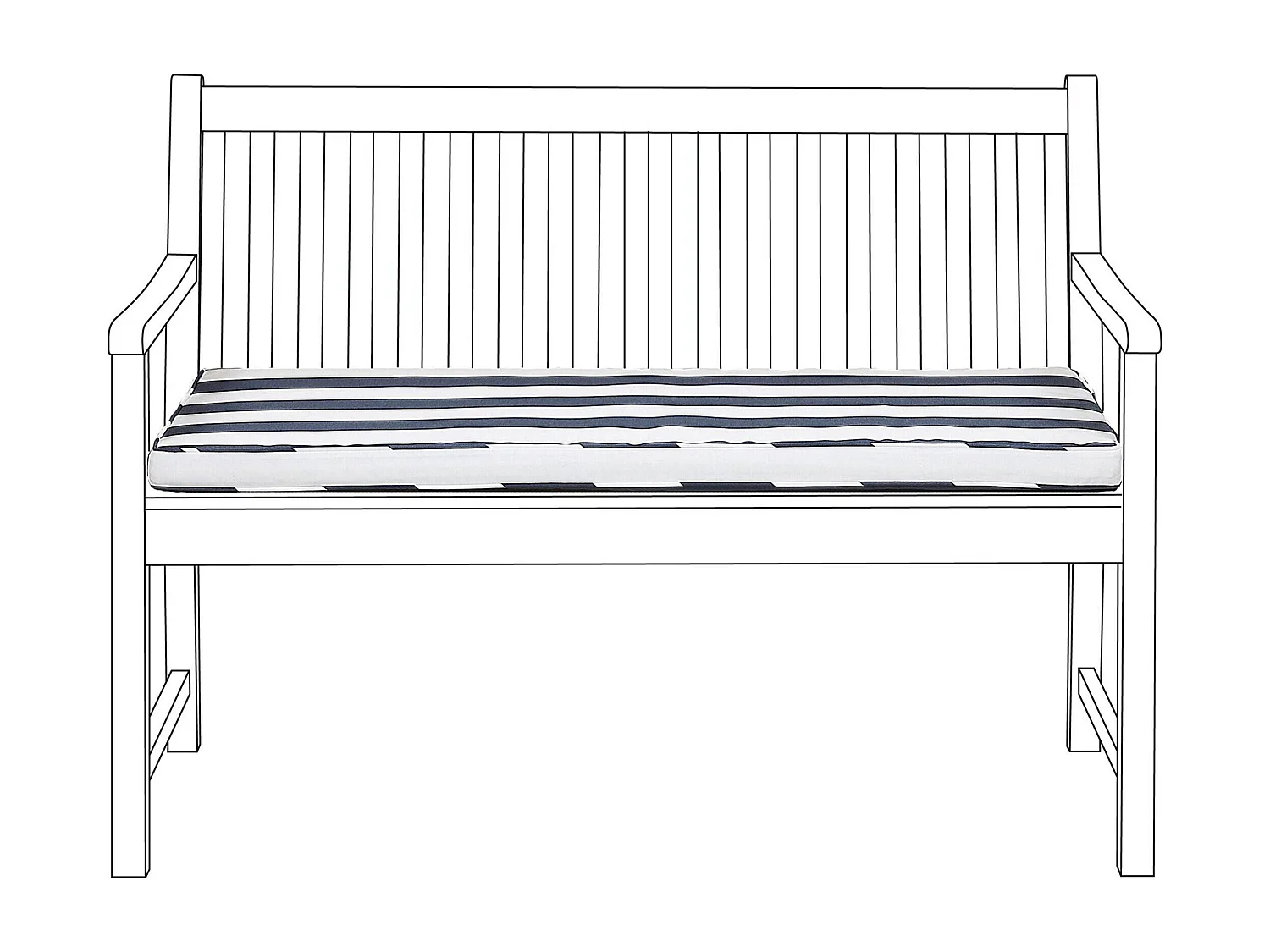 Almofada para banco de assento VIVARA 112 x 54 cm Azul marinho
