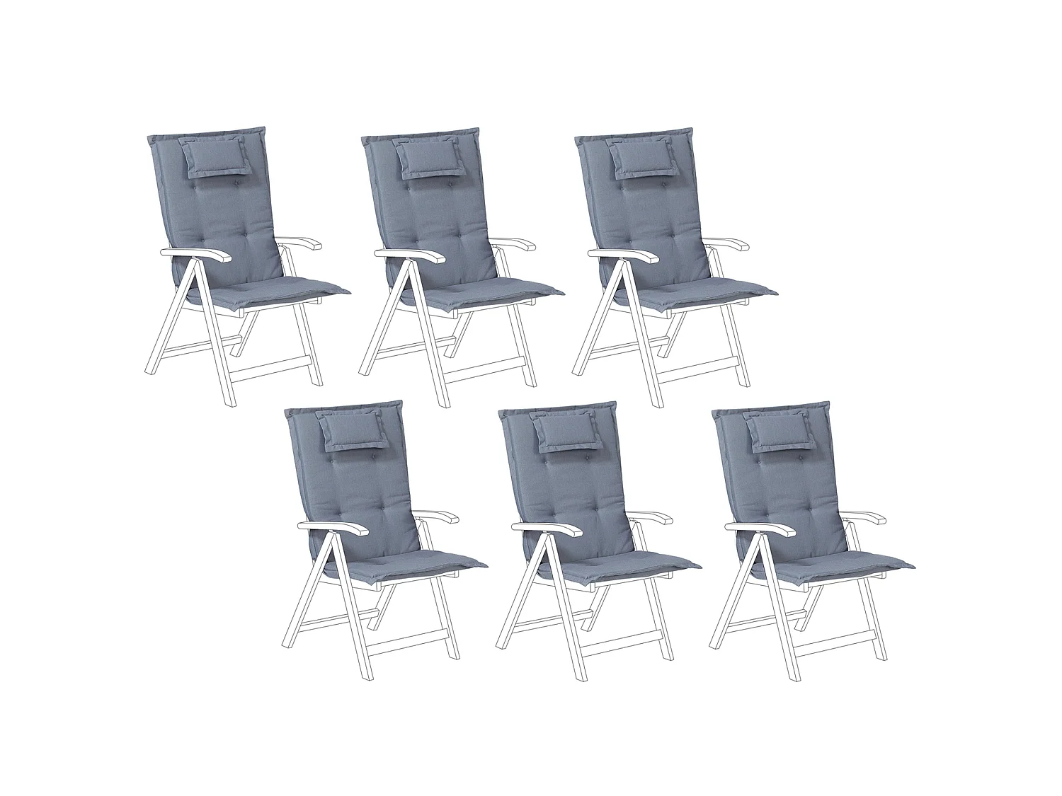 Polsterauflagen 6er Set blau Toscana