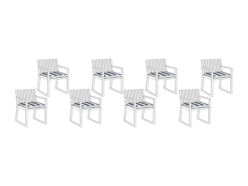 Set di 8 cuscini per sedie SASSARI 46 x 46 cm Blu marino