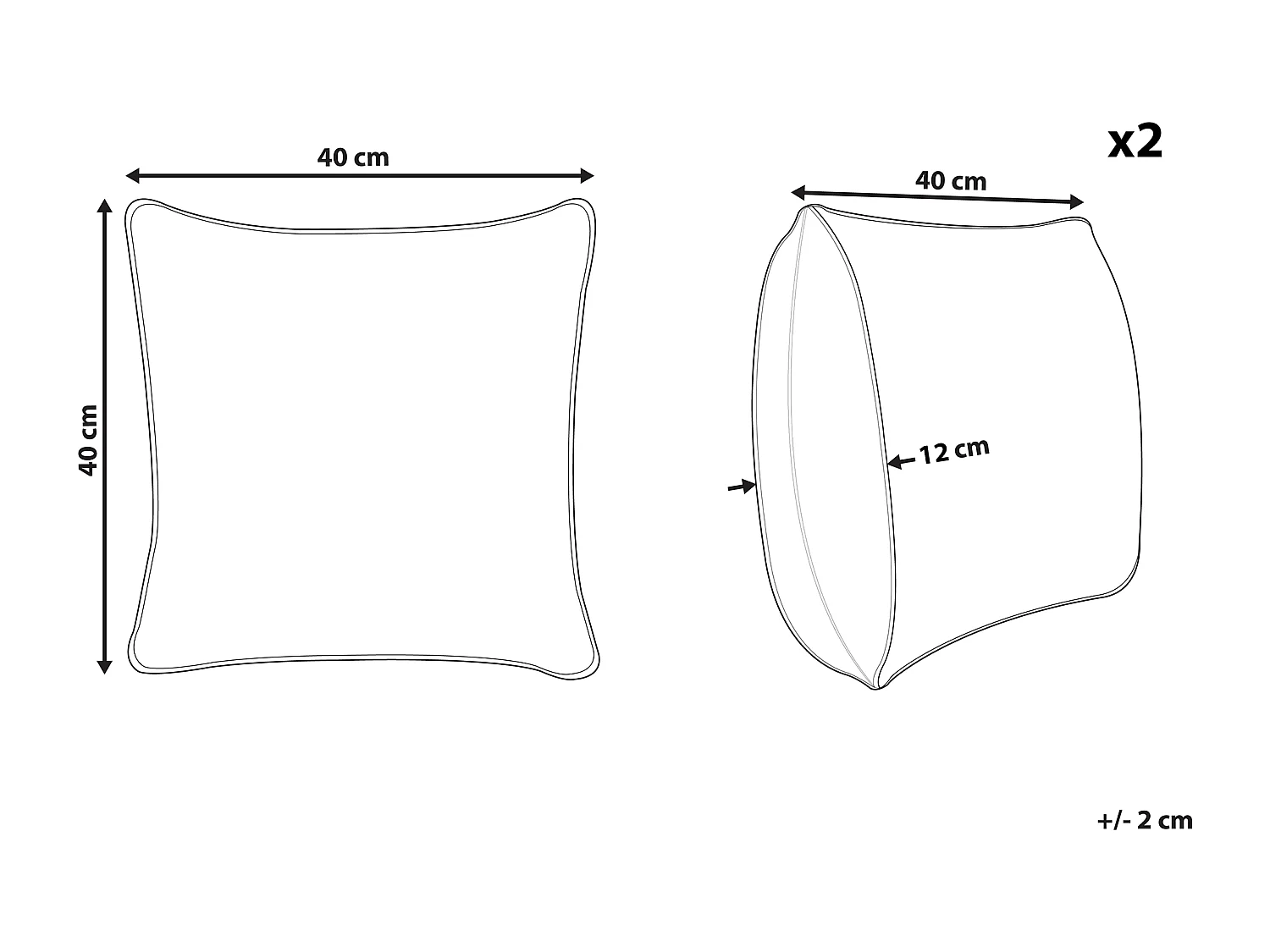 Lot de 2 coussins décoratifs RADZKOT Coton 40 x 40 cm Jaune