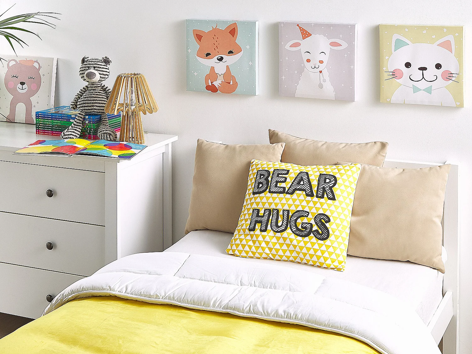 Lot de 2 coussins décoratifs jaunes avec texte 40 x 40 cm RADZKOT