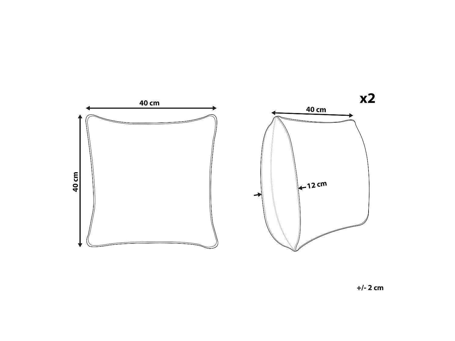 Lot de 2 coussins décoratifs jaunes avec texte 40 x 40 cm RADZKOT