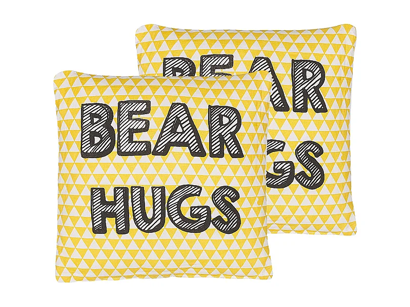 Set di 2 cuscini per bambini 40 x 40 cm giallo RADZKOT