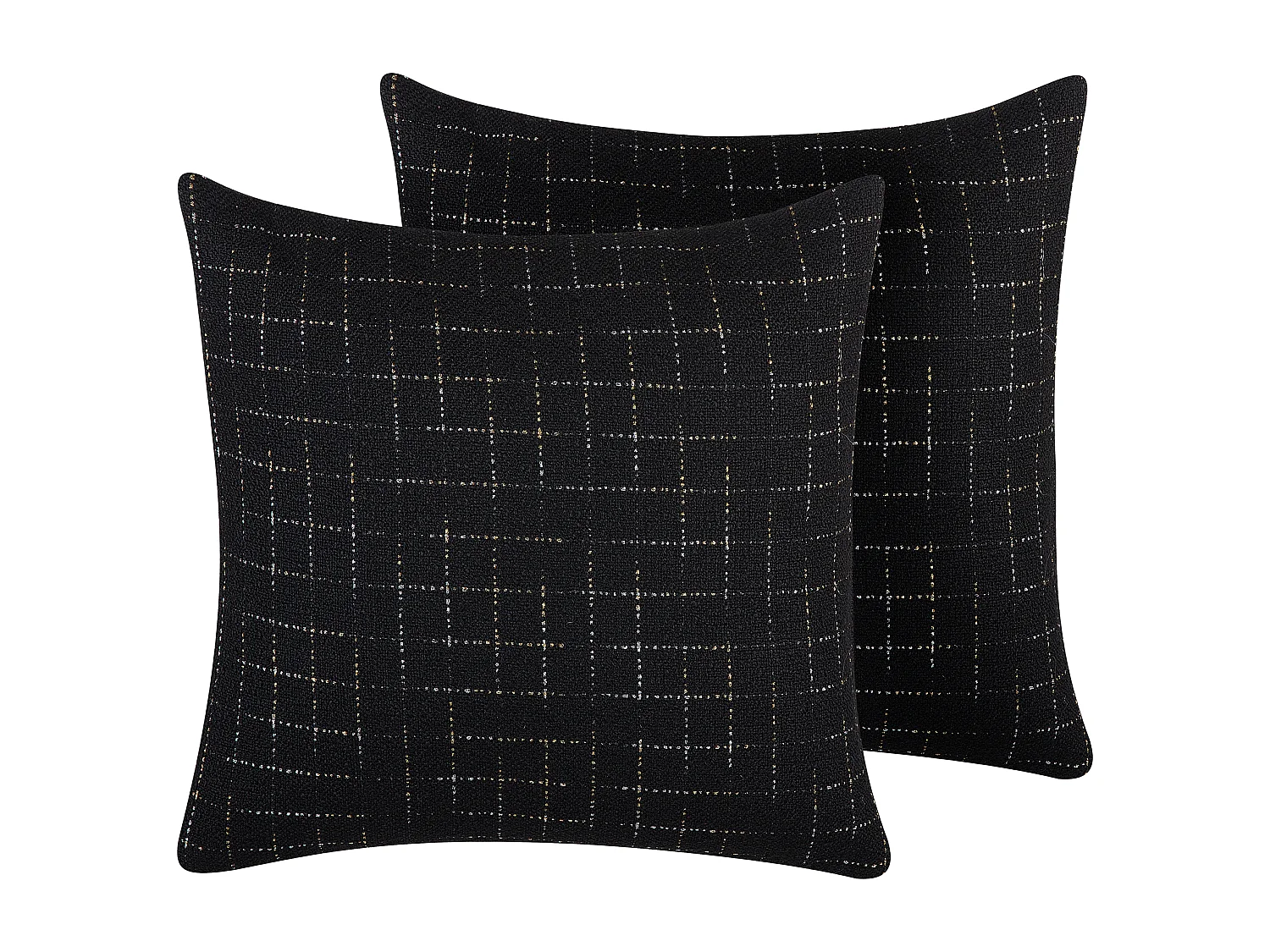 Dekokissen 2er Set 45x45 Polyesterbezug Dekoratives Motiv Schwarz Bellflower