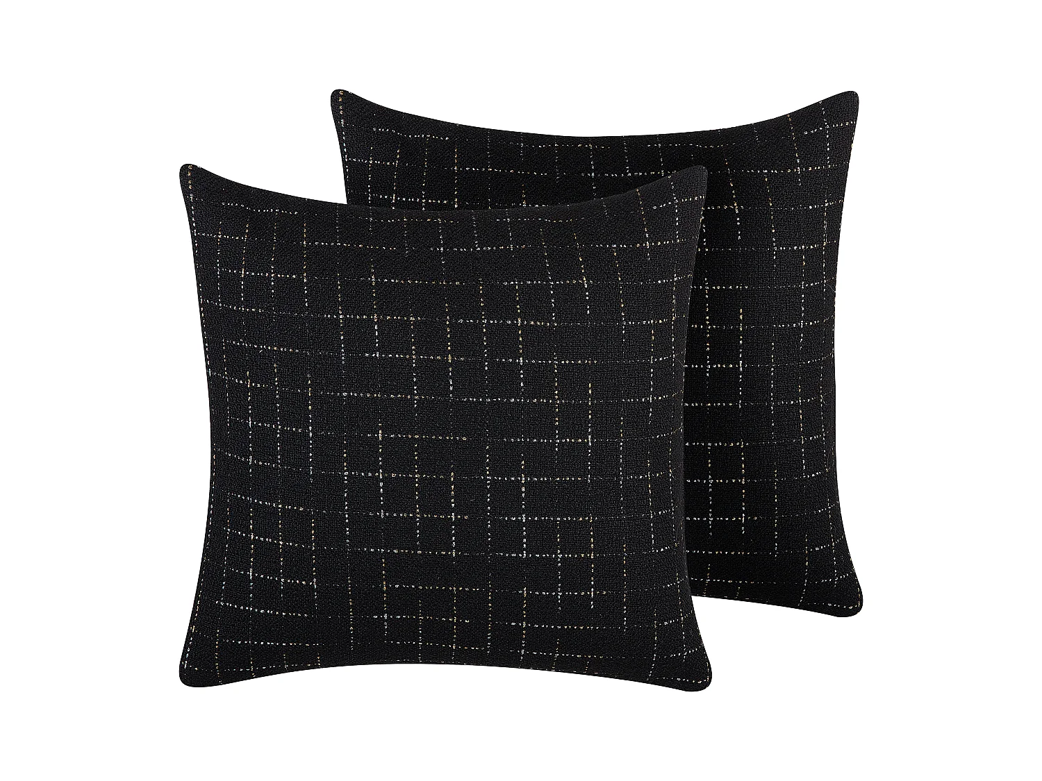 Lot de 2 coussins décoratifs BELLFLOWER 45 x 45 cm Noir Motif géométrique
