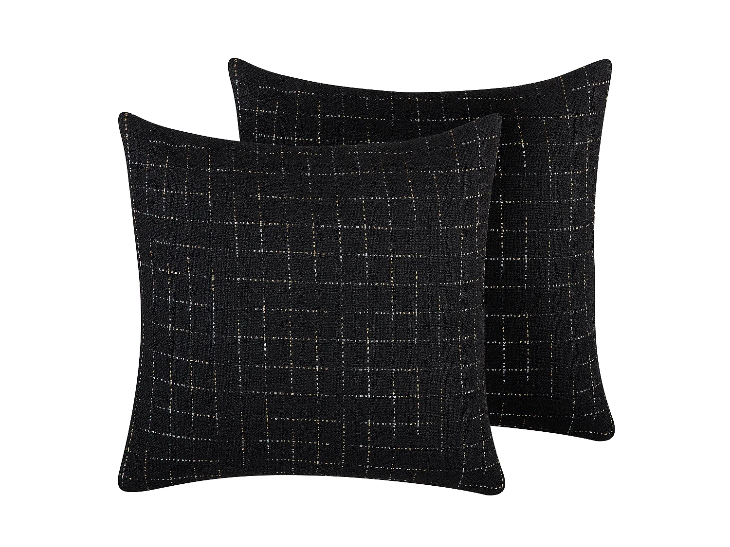 Set of 2 Decorative Cushions BELLFLOWER 45 x 45 cm Black Geometric Pattern