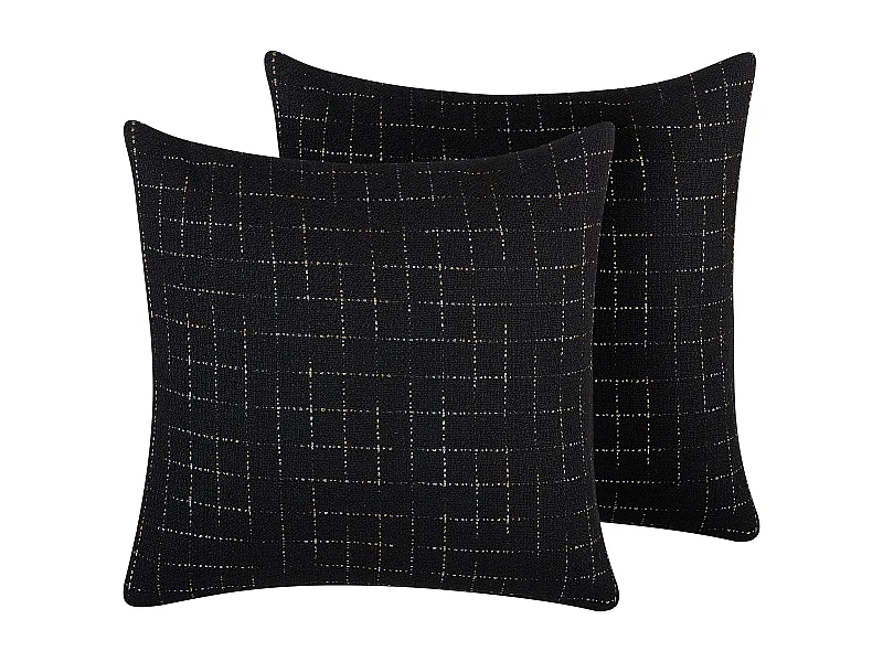Zestaw 2 poduszek dekoracyjnych BELLFLOWER 45 x 45 cm Czarny Wzór geometryczny
