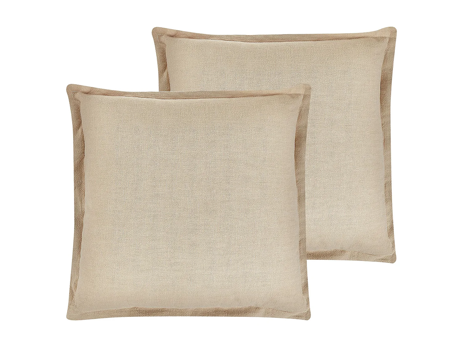 Dekokissen mit Füllung Kante und Reißverschluss 2er Set beige 45x45 cm Guzmania