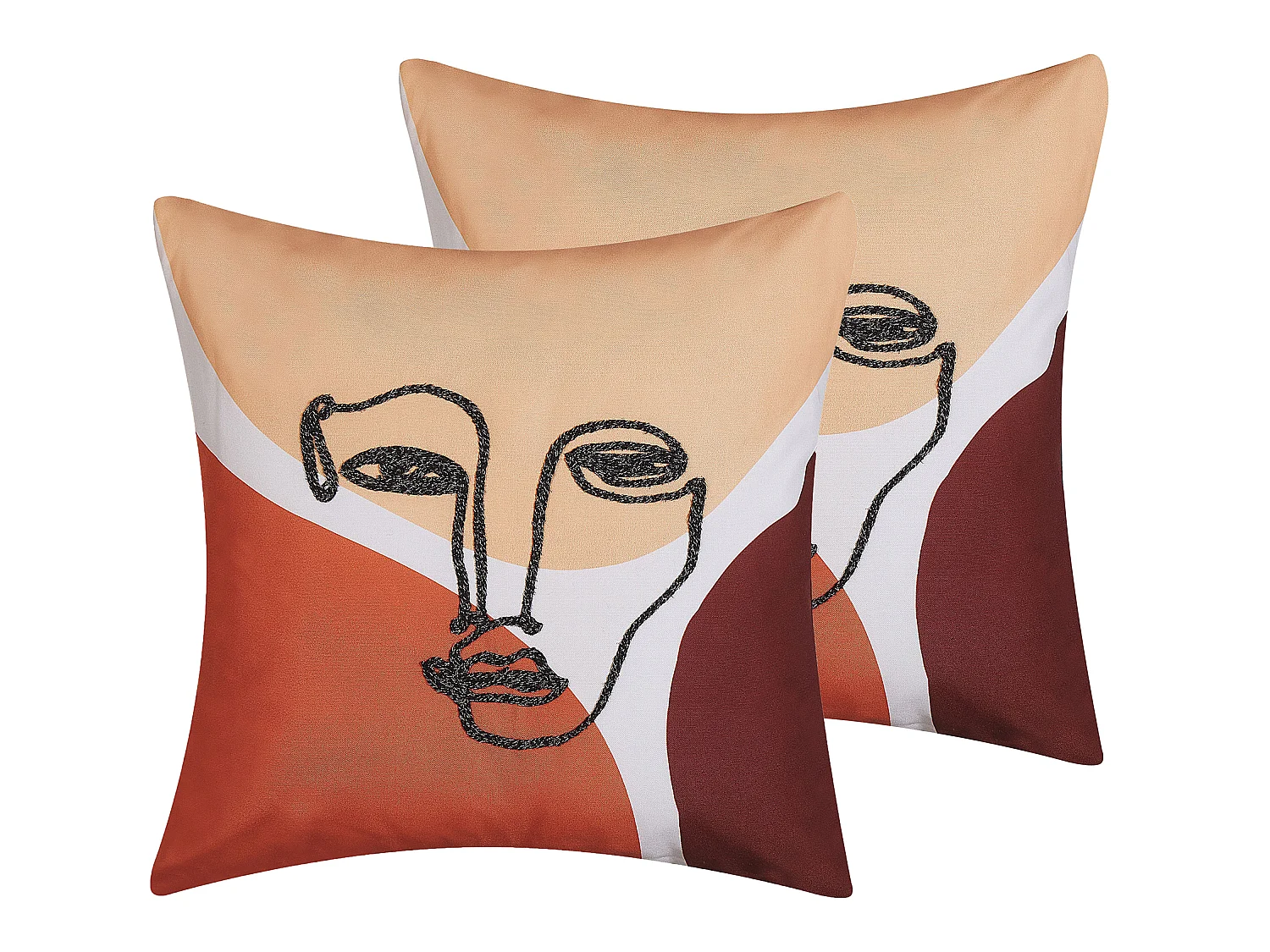Dekokissen 2e Set Gesichtsmotiv Polyester bunt 45 x 45 cm quadratisch Rudbekia