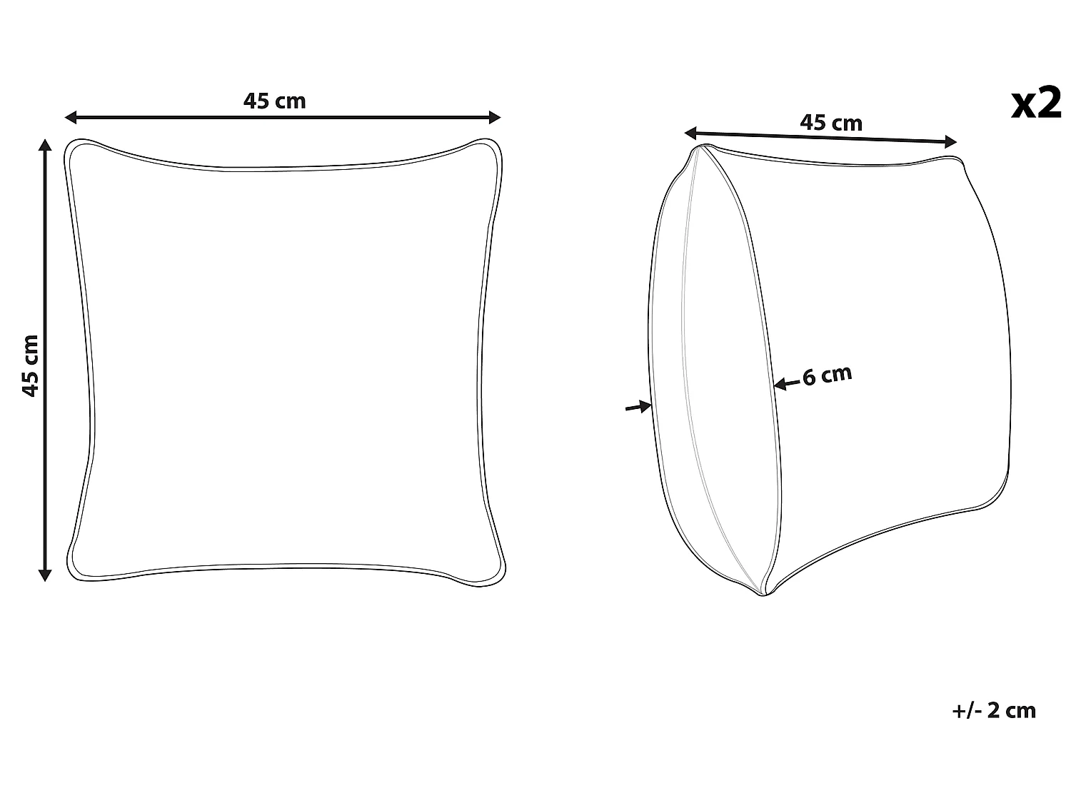 Set di 2 cuscini RUDBEKIA 45 x 45 cm Multicolore Trama astratta