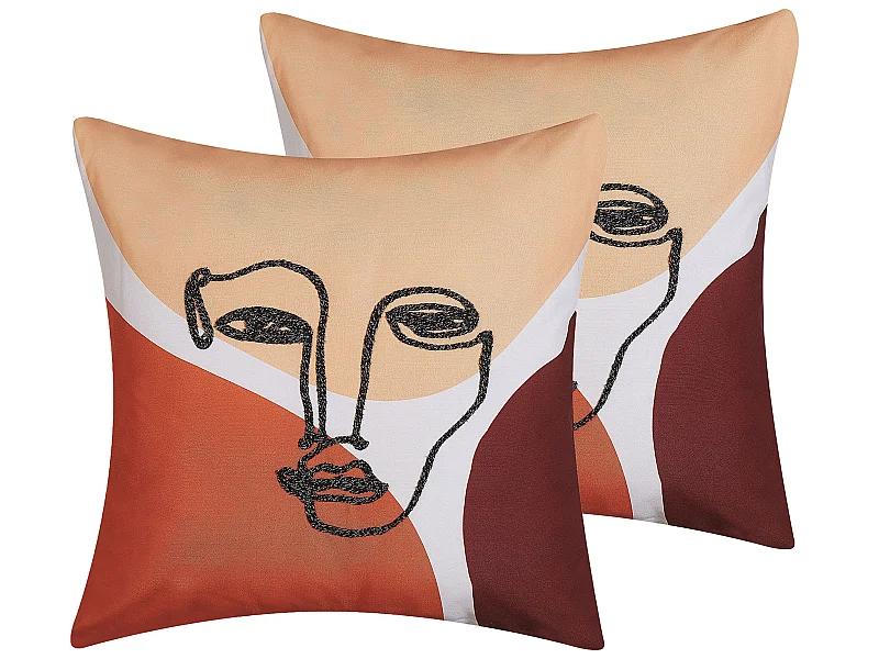 Lot de 2 coussins décoratifs RUDBEKIA 45 x 45 cm Multicolore Motif abstrait