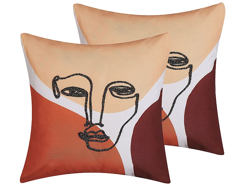 Set di 2 cuscini RUDBEKIA 45 x 45 cm Multicolore Trama astratta