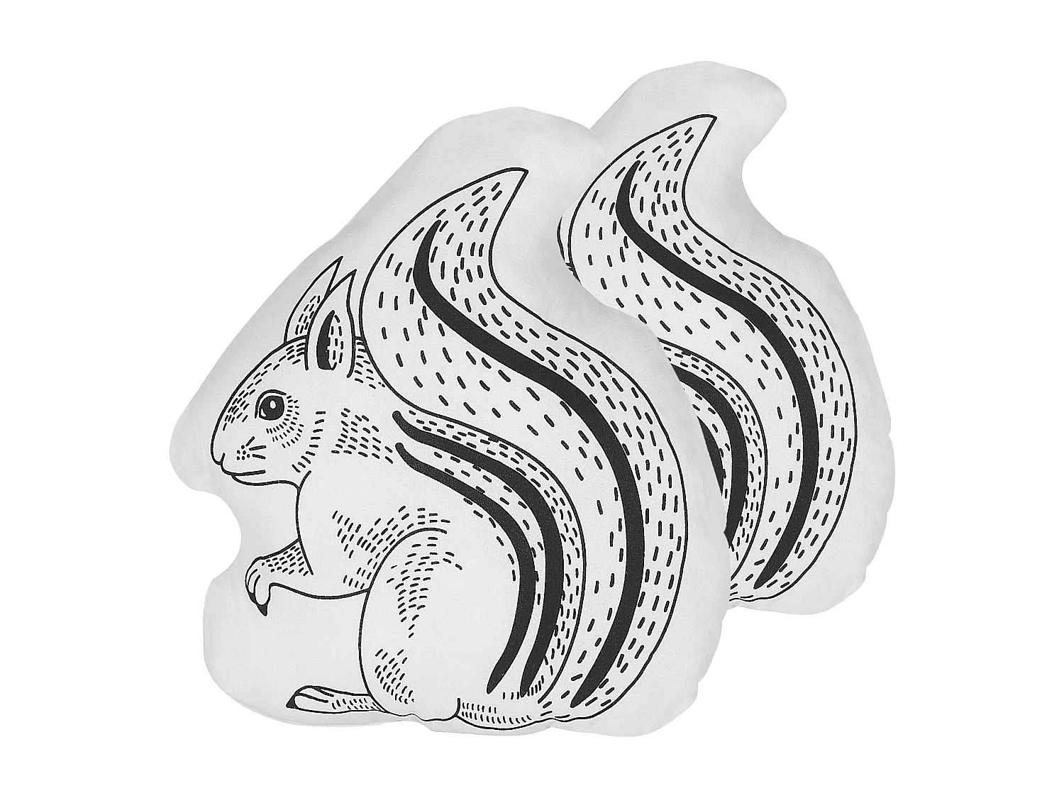 Lot de 2 coussins décoratifs KOLKATA Coton 42 x 48 cm Blanc Écureuil