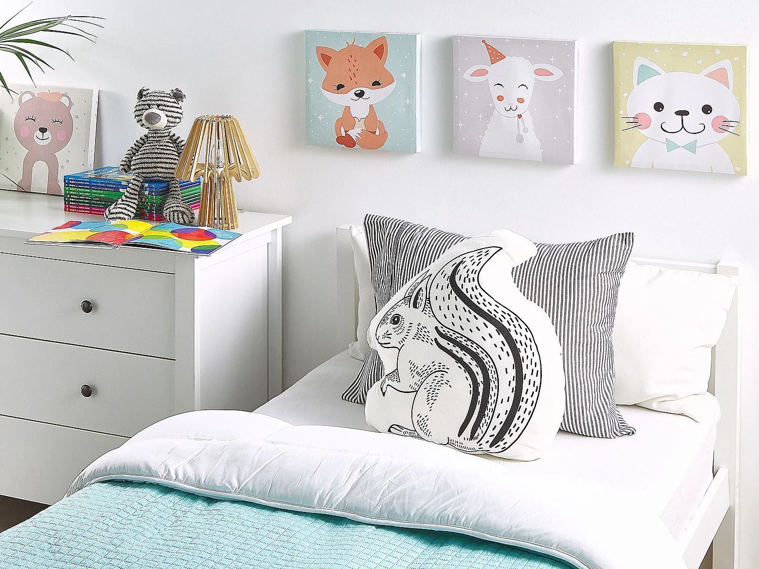 Lot de 2 coussins décoratifs KOLKATA Coton 42 x 48 cm Blanc Écureuil