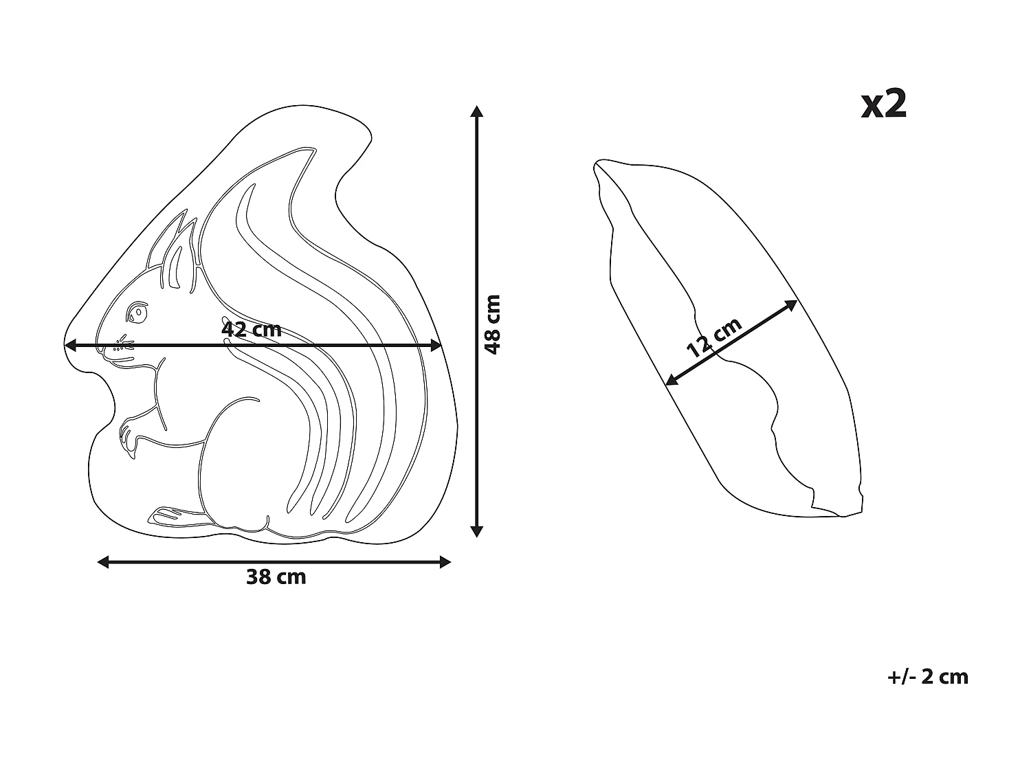 Sierkussen voor kinderen set van 2 zwart/wit 42 x 48 cm KOLKATA