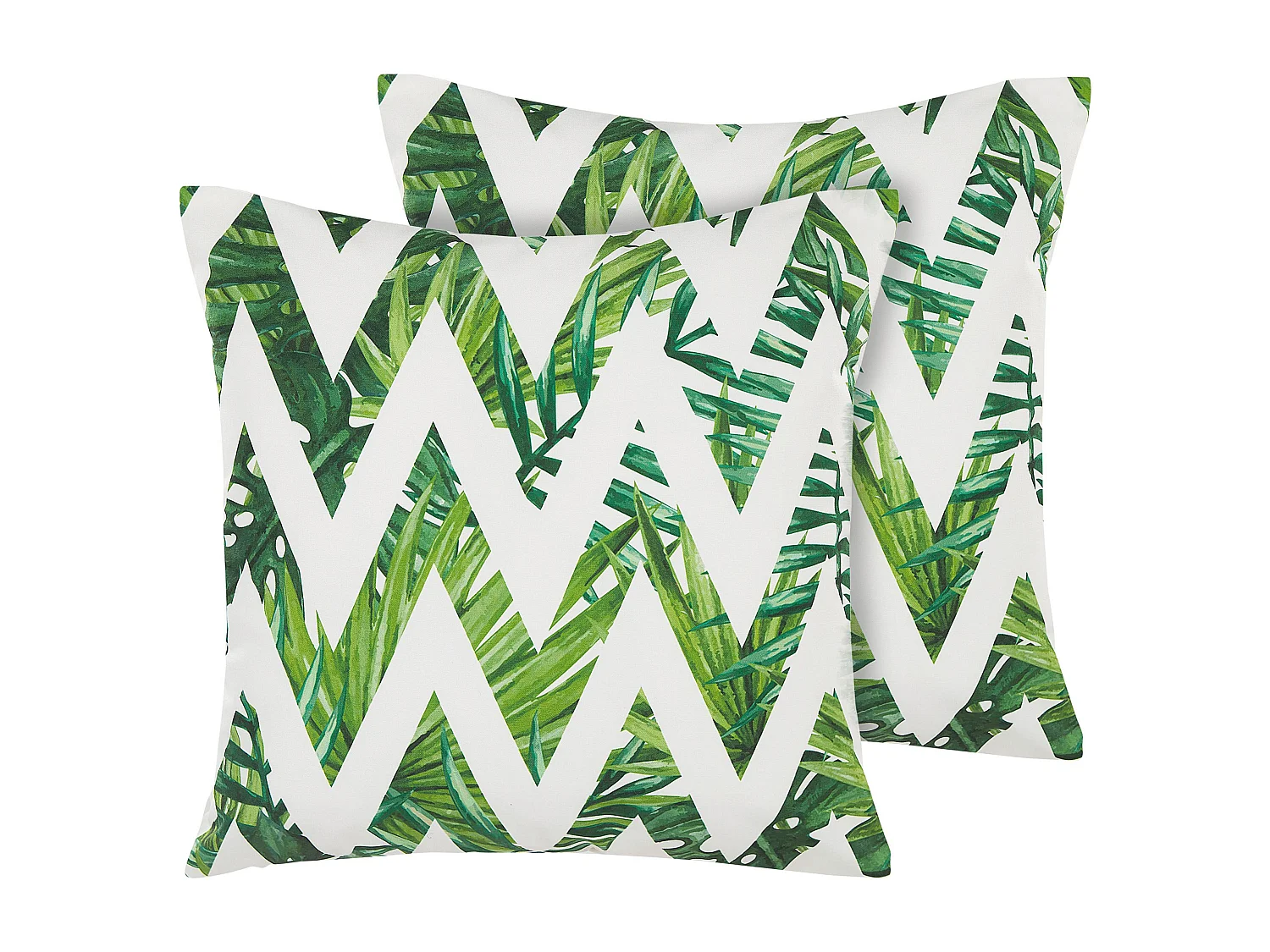 Set di 2 cuscini da esterno BRENTO Trama Chevron 45 x 45 cm Verde