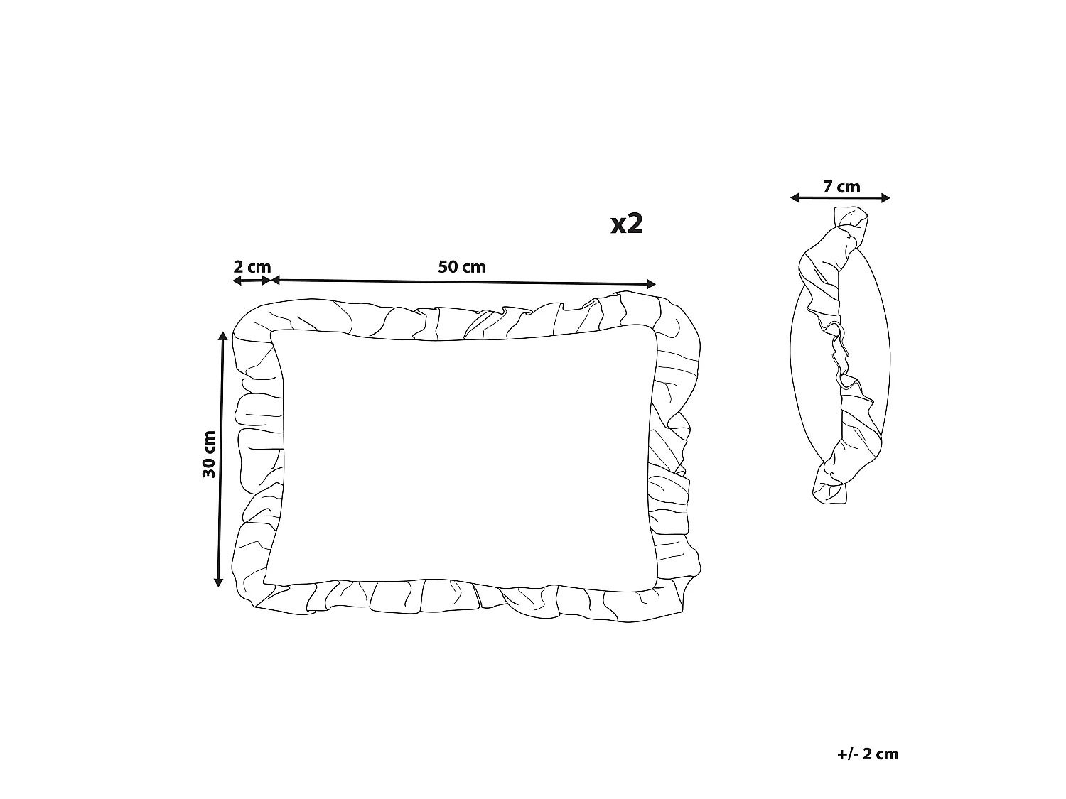 Set van 2 decoratieve kussens KALANCHOE Fluweel 30 x 50 cm Roze Effen