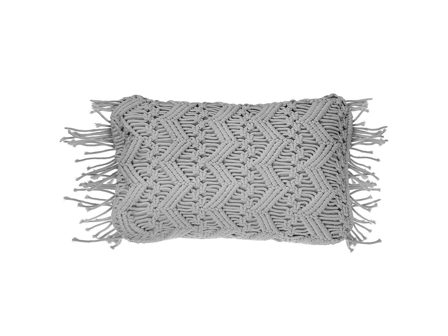 Throw Cushion KIRIKKALE Cotton 30 x 45 cm Grey Geometric Pattern