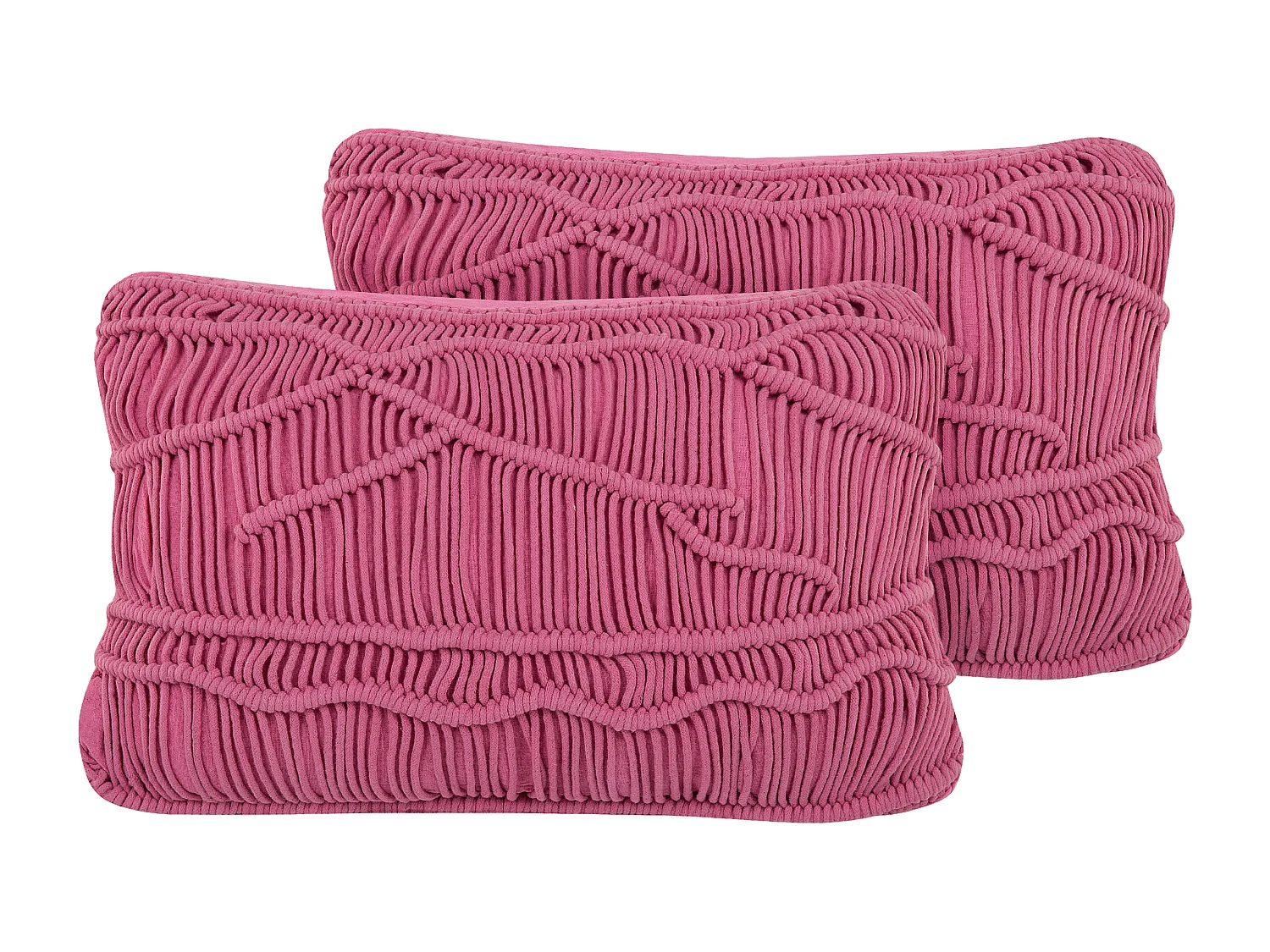 Dekokissen 2er Set Strickmuster rosa 30 x 50 cm Baumwolle Polyester Kiris