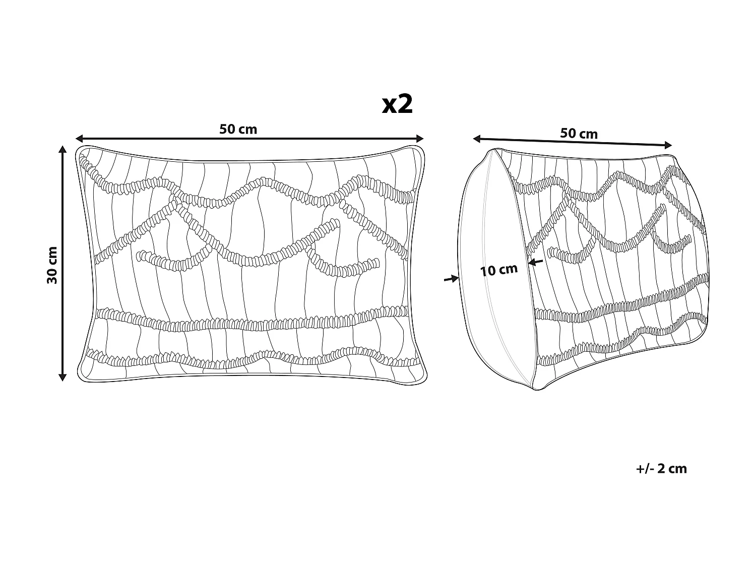 Dekokissen 2er Set Strickmuster rosa 30 x 50 cm Baumwolle Polyester Kiris