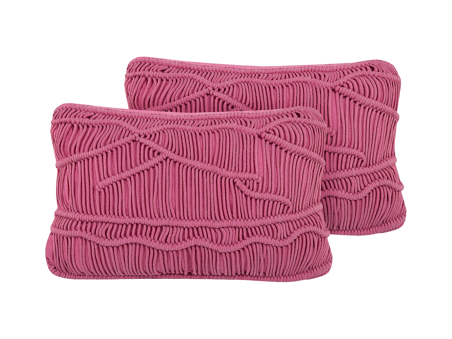 Set di 2 cuscini KIRIS Cotone 30 x 50 cm Rosa Trama geometrica