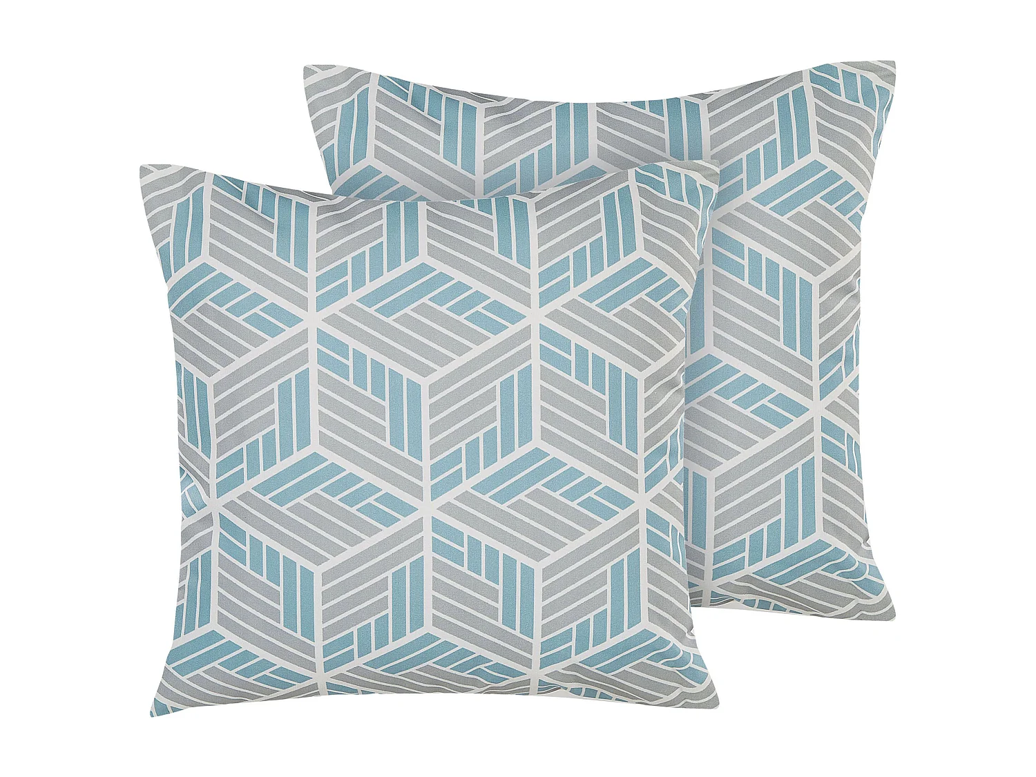 Conjunto de 2 almofadas de jardim VEGGIO Padrão geométrico 45 x 45 cm Multicolor