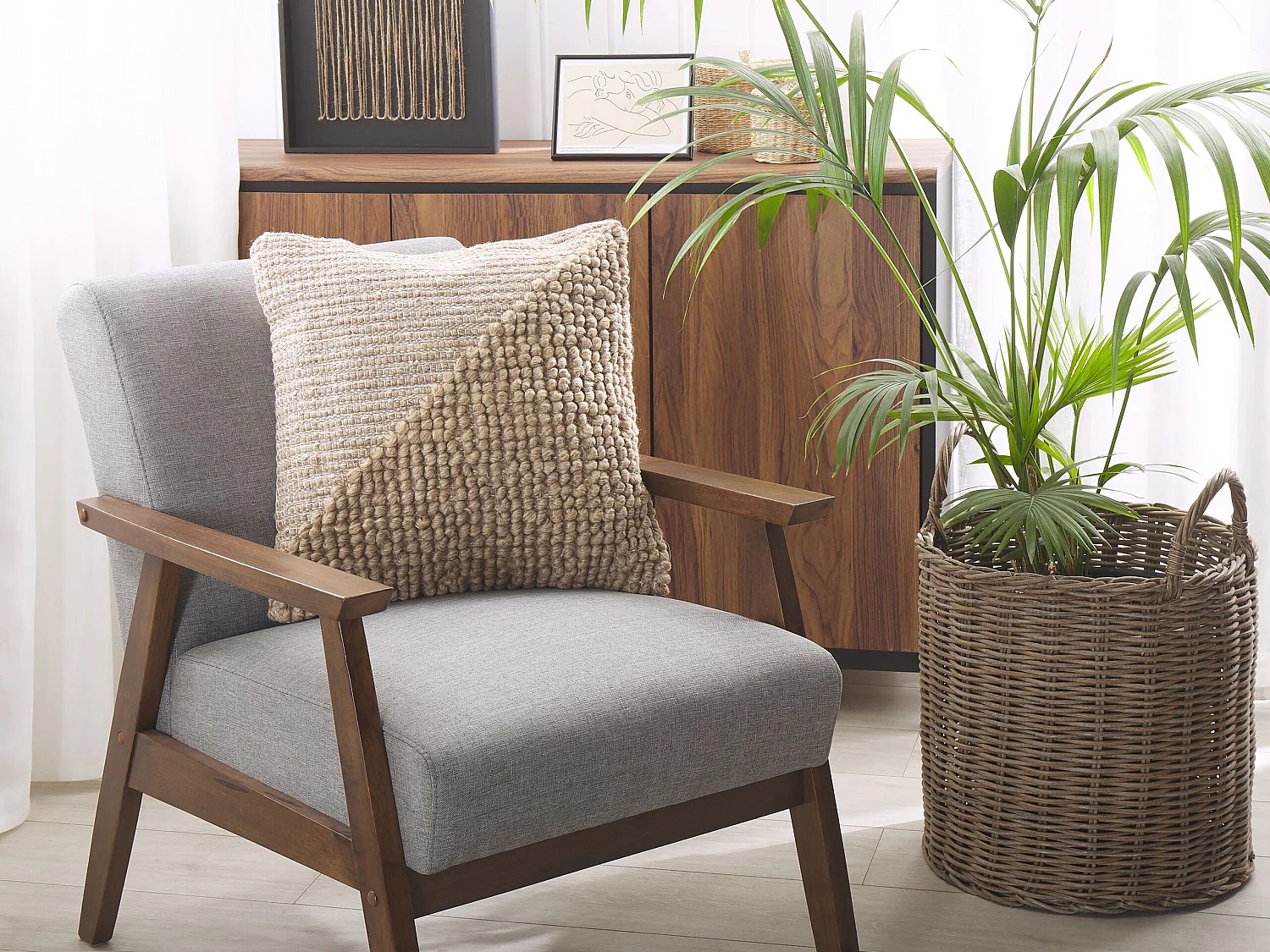 Lot de 2 coussins décoratifs ASLANAPA Coton 45 x 45 cm Beige Unicolore