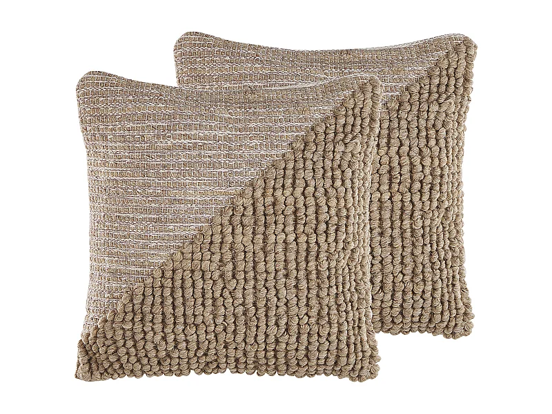 Lot de 2 coussins décoratifs ASLANAPA Coton 45 x 45 cm Beige Unicolore