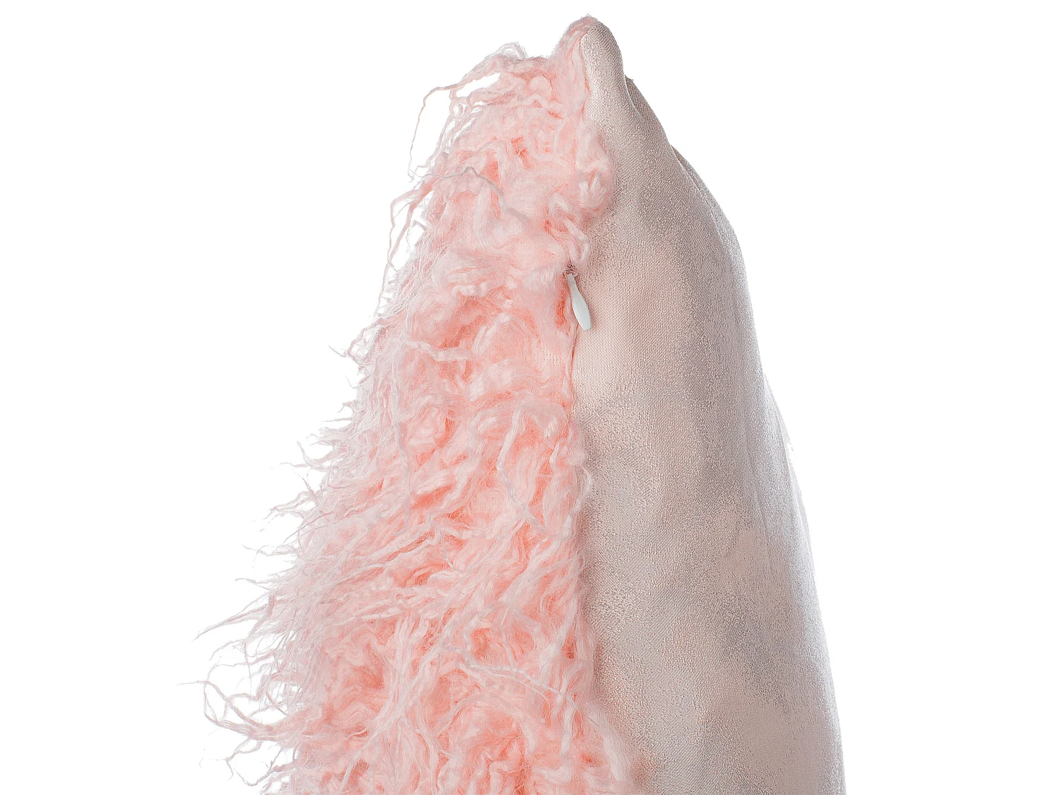 Lot de 2 coussins décoratifs DAISY Fourrure synthétique 45 x 45 cm Rose Unicolore