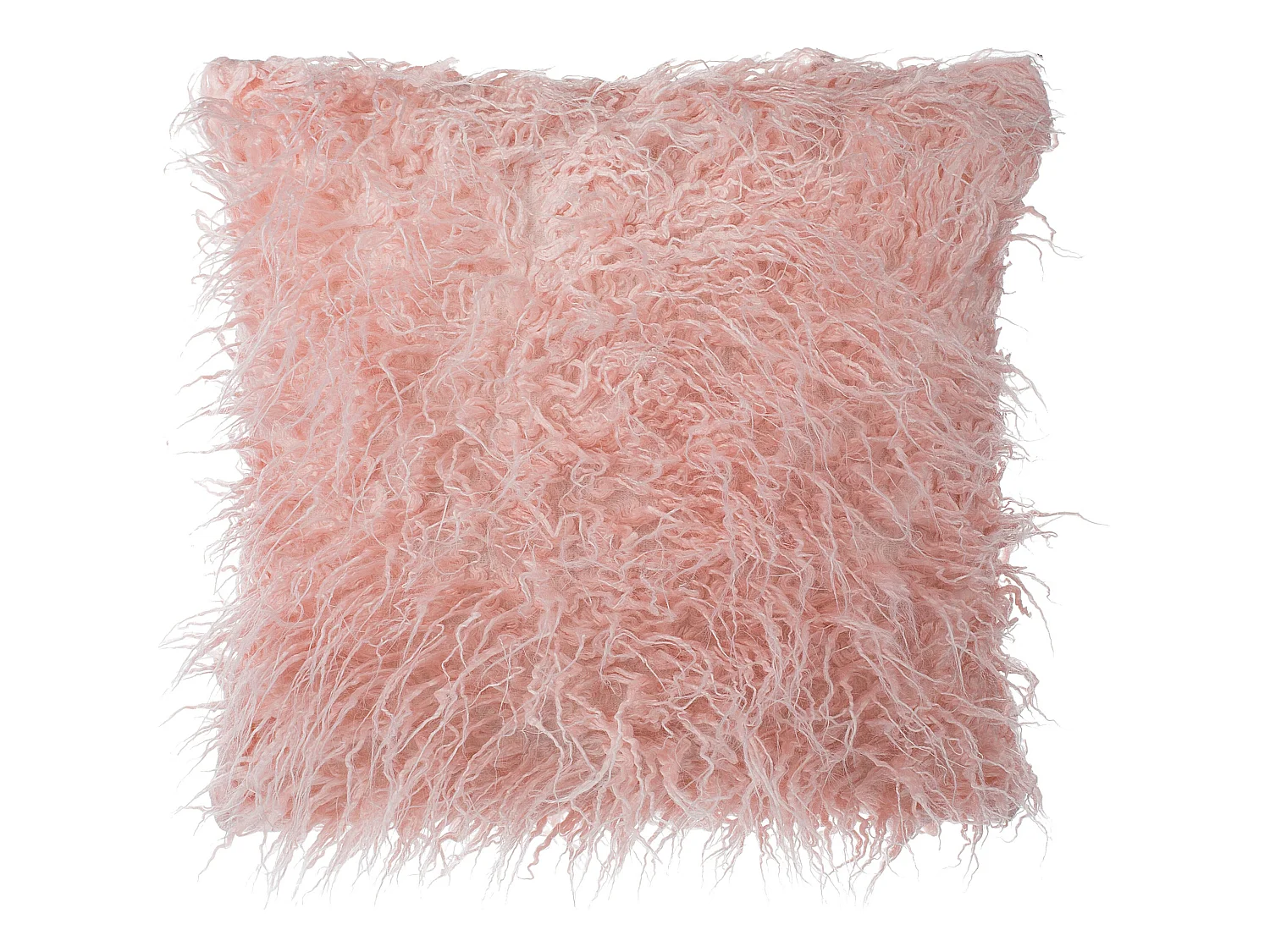 Lot de 2 coussins décoratifs DAISY Fourrure synthétique 45 x 45 cm Rose Unicolore