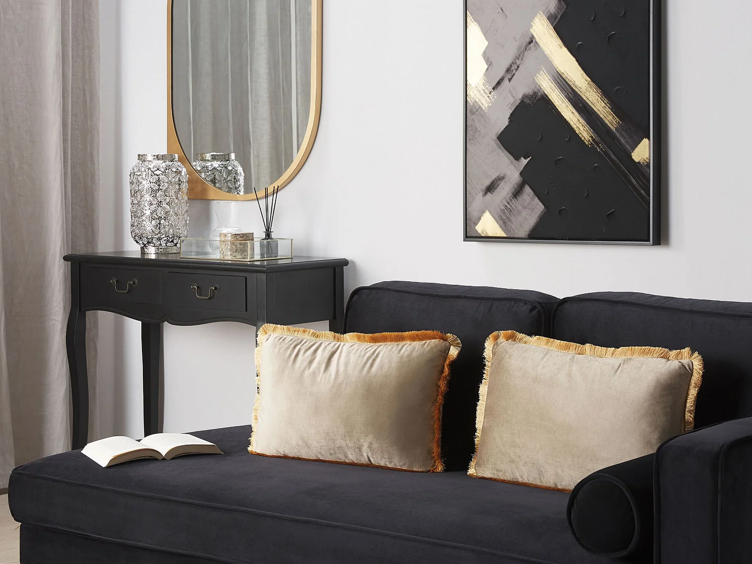 Zestaw 2 poduszek dekoracyjnych POTHOS Welur 30 x 50 cm Beżowy Jednolity