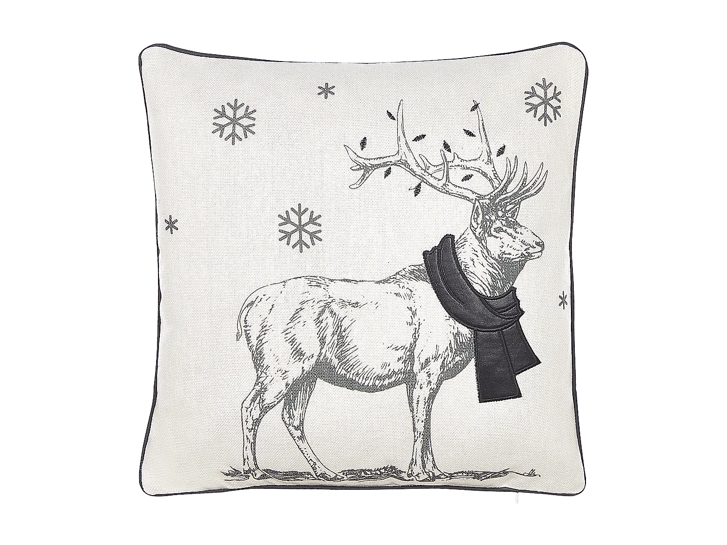 Dekokissen 2er Set SVEN 45 x 45 cm Schwarz Weihnachtsmotiv