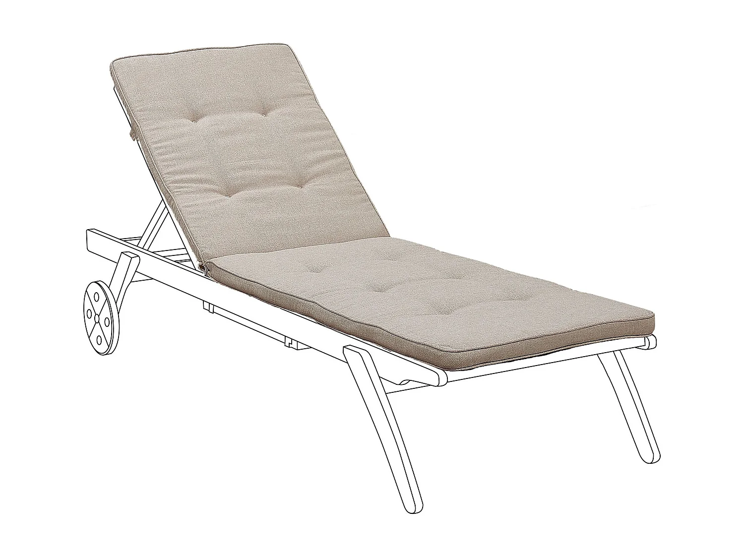 Cuscino per sdraio CESANA 192 x 56 cm Beige