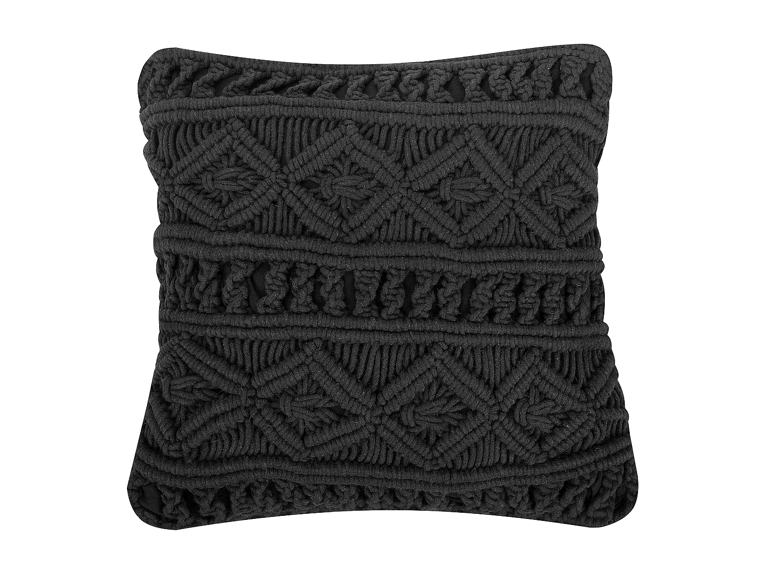 Dekokissen 2er Set Strickmuster schwarz 45 x 45 cm Baumwolle Polyester Mudanya