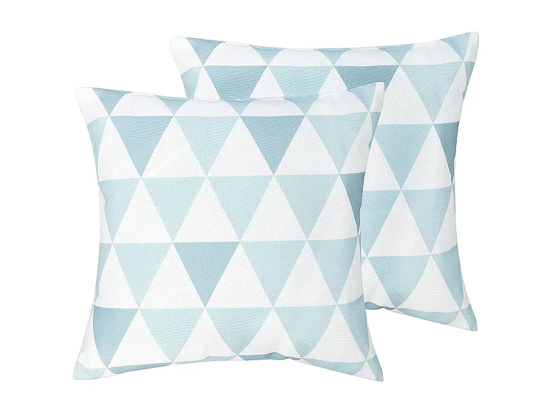 Zestaw 2 poduszek ogrodowych TRIFOS Wzór geometryczny 40 x 40 cm Niebieski