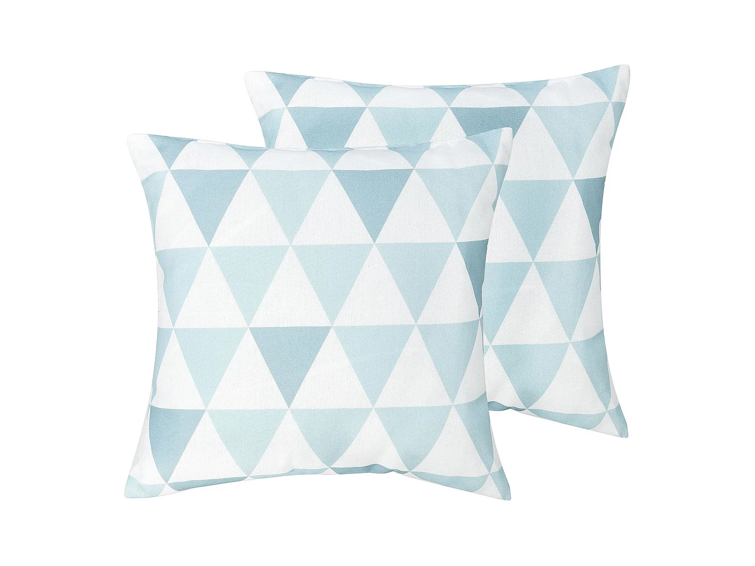 Lot de 2 coussins d'extérieur TRIFOS Motif géométrique 40 x 40 cm Bleu