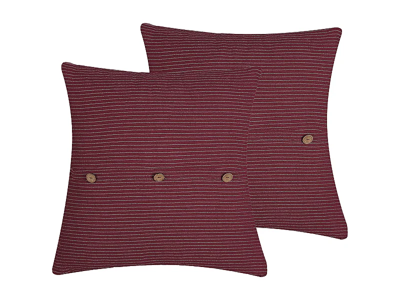 Conjunto de 2 almofadas decorativas CAMPANULA 43 x 43 cm Vermelho Sólido