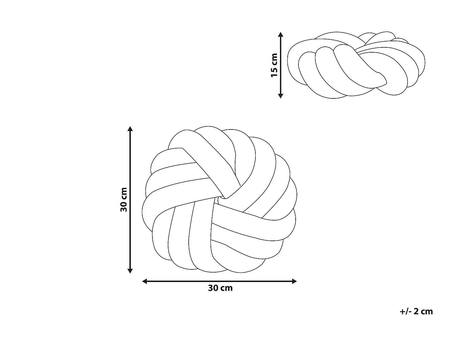 Dekokissen Knotenoptik 30x30 cm Geflecht Samtstoff Glitzer Ovalform grau Akola