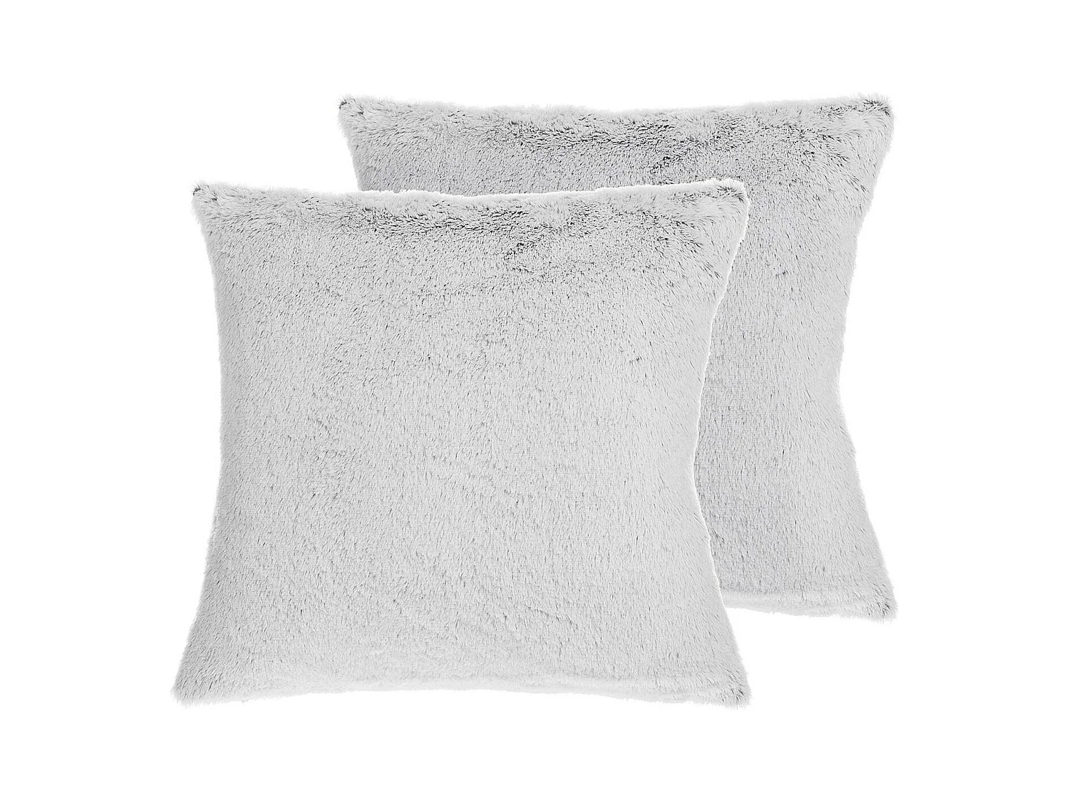 Lot de 2 coussins décoratifs CLEMATIS Fourrure synthétique 45 x 45 cm Gris clair Unicolore